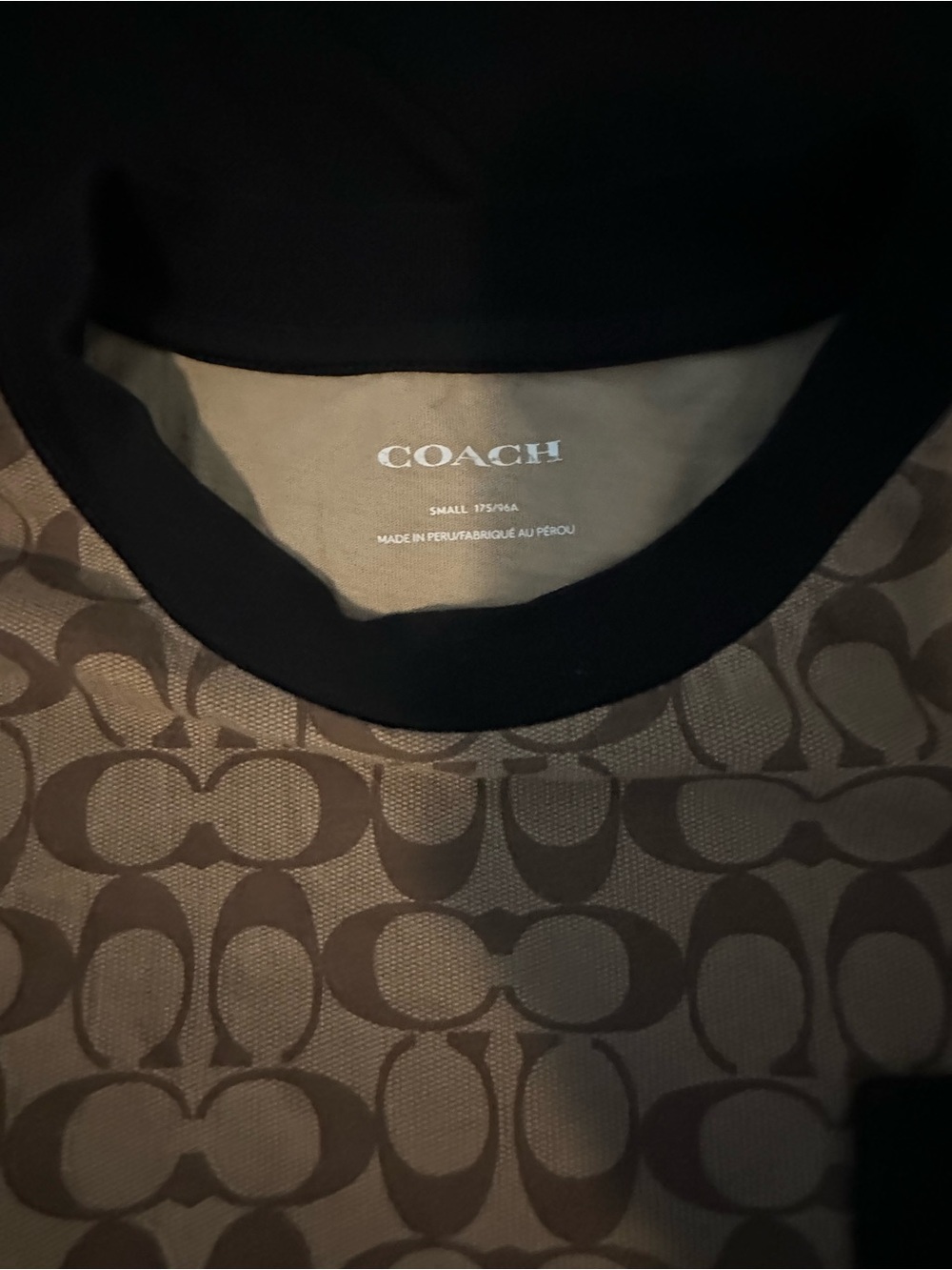 Coach Monogram Short Sleeve Tee in Brown & Black